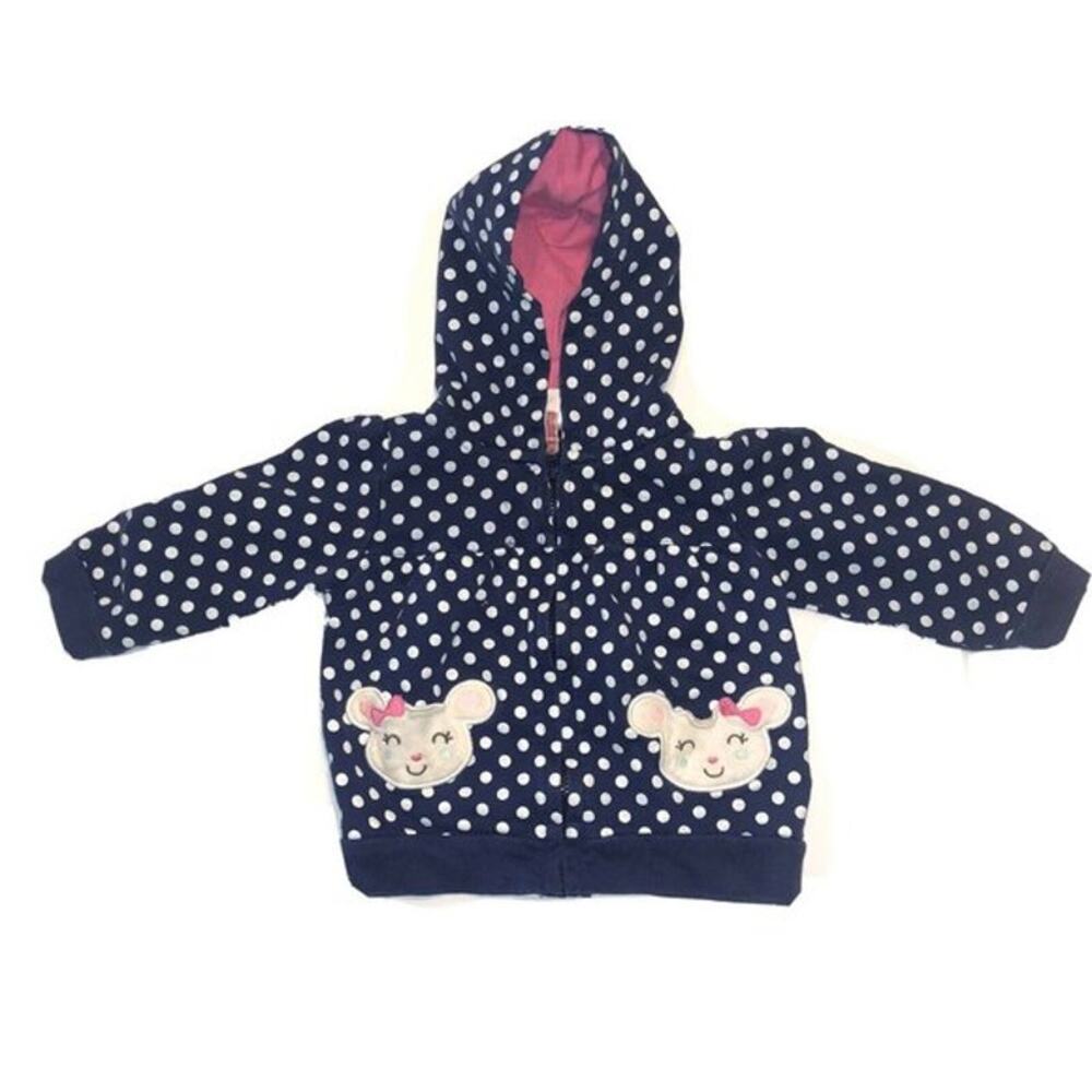 Blue Polka Dot Baby Girl Jacket With Hood From Carters Light Jacket Sz 12 months